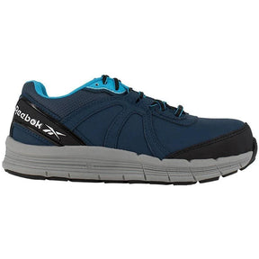 Reebok Work Women's Guide Steel-Toe Athletic Work Shoe Navy/Light Blue Profile View
