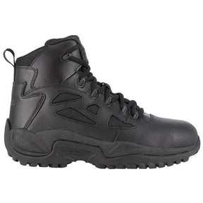 Reebok Work Women's Rapid Response Rb 6 Inch Composite-Toe Tactical Work Boot Black Profile View