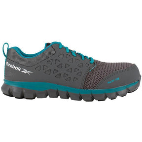 Reebok Work Women's Sublite Cushion Alloy-Toe Athletic Work Shoe Blue Profile View