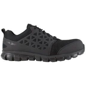 Reebok Work Women's Sublite Cushion SD Composite-Toe Athletic Work Shoe Black Profile View