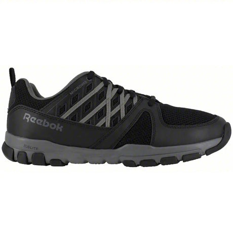 Reebok Work Women's Sublite Steel-Toe Athletic Work Shoe Black/Grey Profile View
