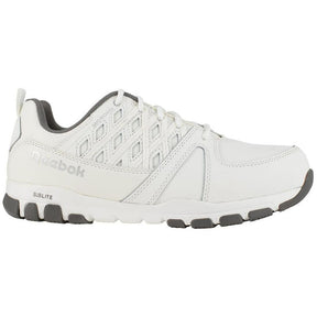 Reebok Work Women's Sublite Steel-Toe Athletic Work Shoe White Profile View