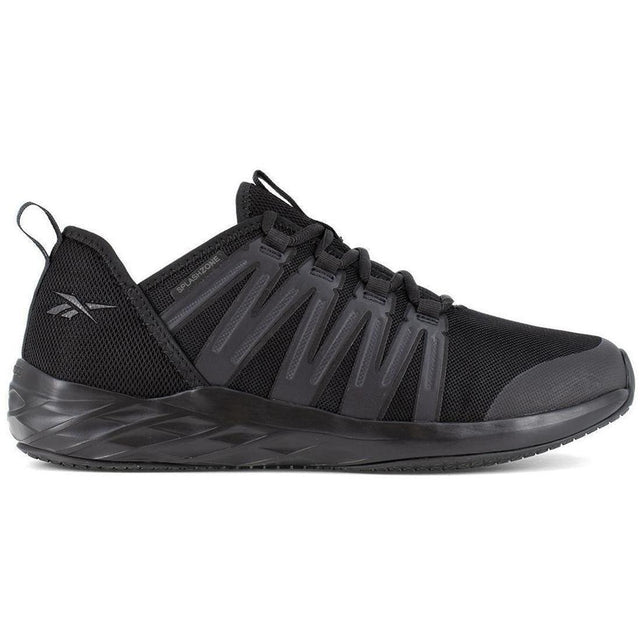 Reebok Work Astroride Work Soft-Toe Athletic Shoe Black Profile View