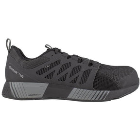 Reebok Work Fusion Flexweave™ Composite-Toe Athletic Work Shoe Black/Grey Profile View