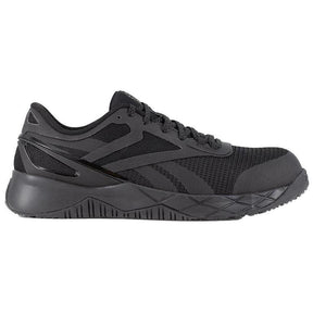 Reebok Work Nanoflex Tr Composite-Toe Athletic Work Shoe Black Profile View