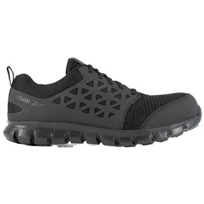 Reebok Work Sublite Cushion Composite Toe Puncture Resistant Work Shoe Black Profile View