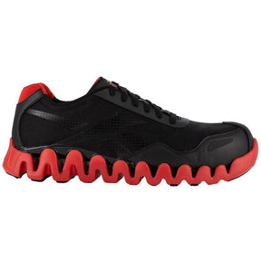 Reebok Work Zig Pulse Composite-Toe Athletic Work Shoe Black/Red Profile View