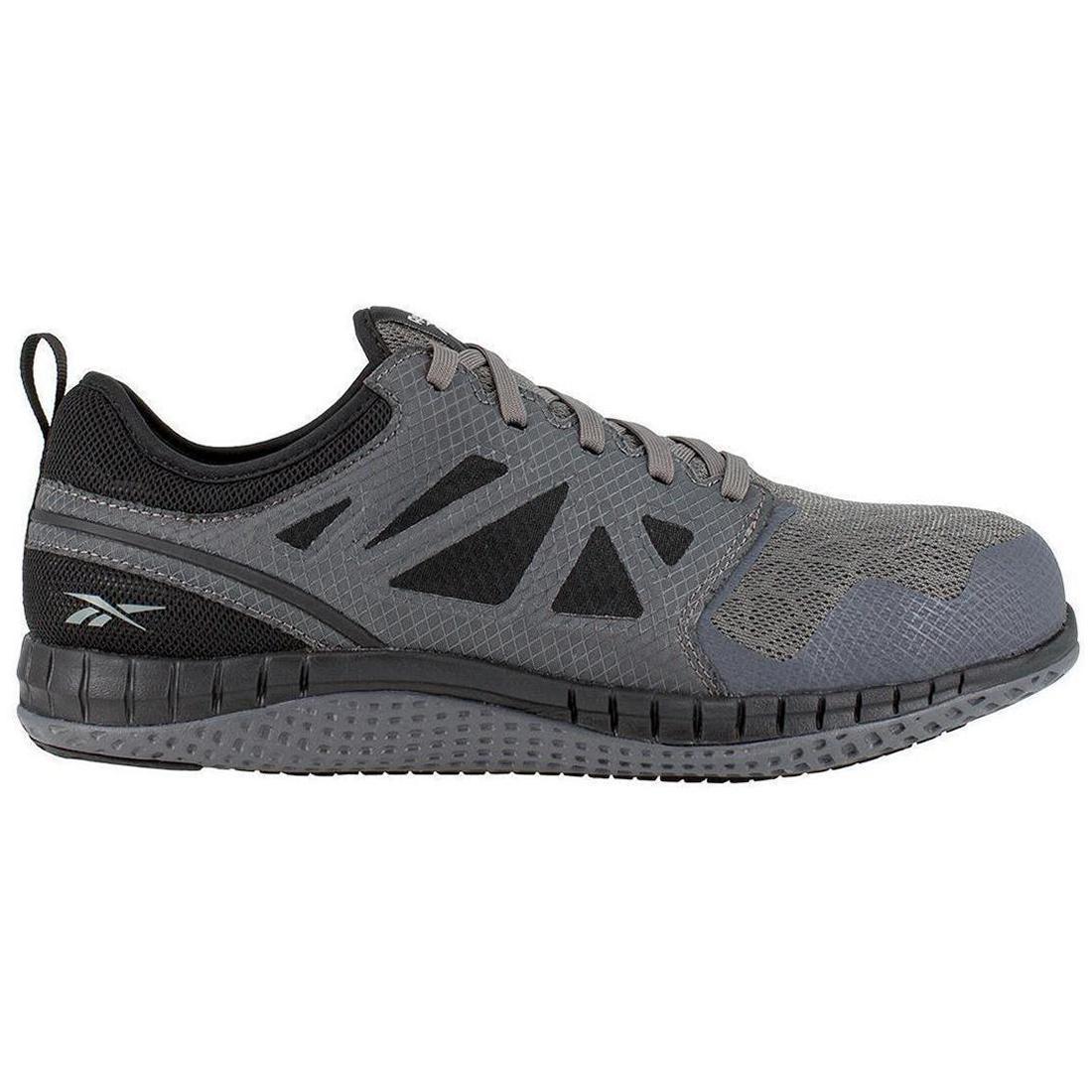 Reebok Work Zprint Steel-Toe Athletic Work Shoe Gray Profile View