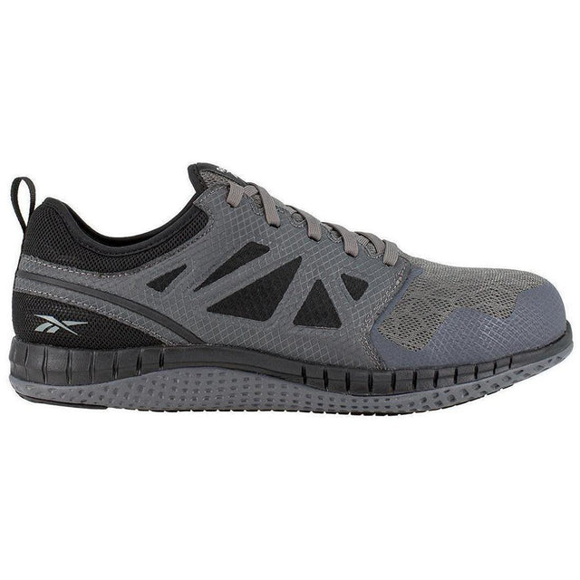 Reebok Work Zprint Steel-Toe Athletic Work Shoe Gray Profile View