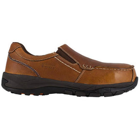 Rockport Works Extreme Light Composite-Toe Slip On Work Shoe Brown Profile View