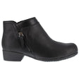 Rockport Works Women's Carly Work Alloy-Toe Work Bootie Black Profile View