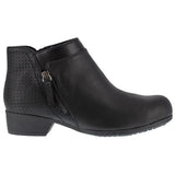 Rockport Works Women's Carly Work Alloy-Toe Work Bootie Black Profile View