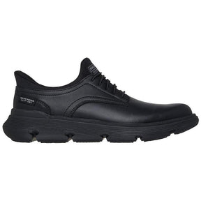Skechers Work Garza Sr Slip Resistant Shoe Black Profile View