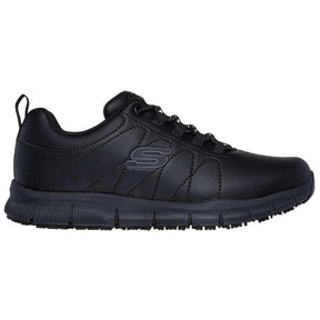 Skechers Work Nampa Beja Slip Resistant Shoe Black Profile View