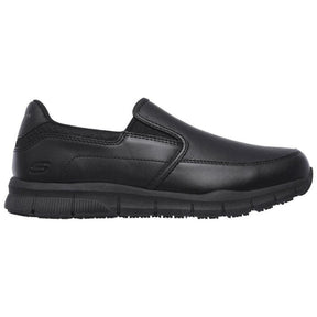 Skechers Work Nampa Groton Slip Resistant Shoe Black Profile View