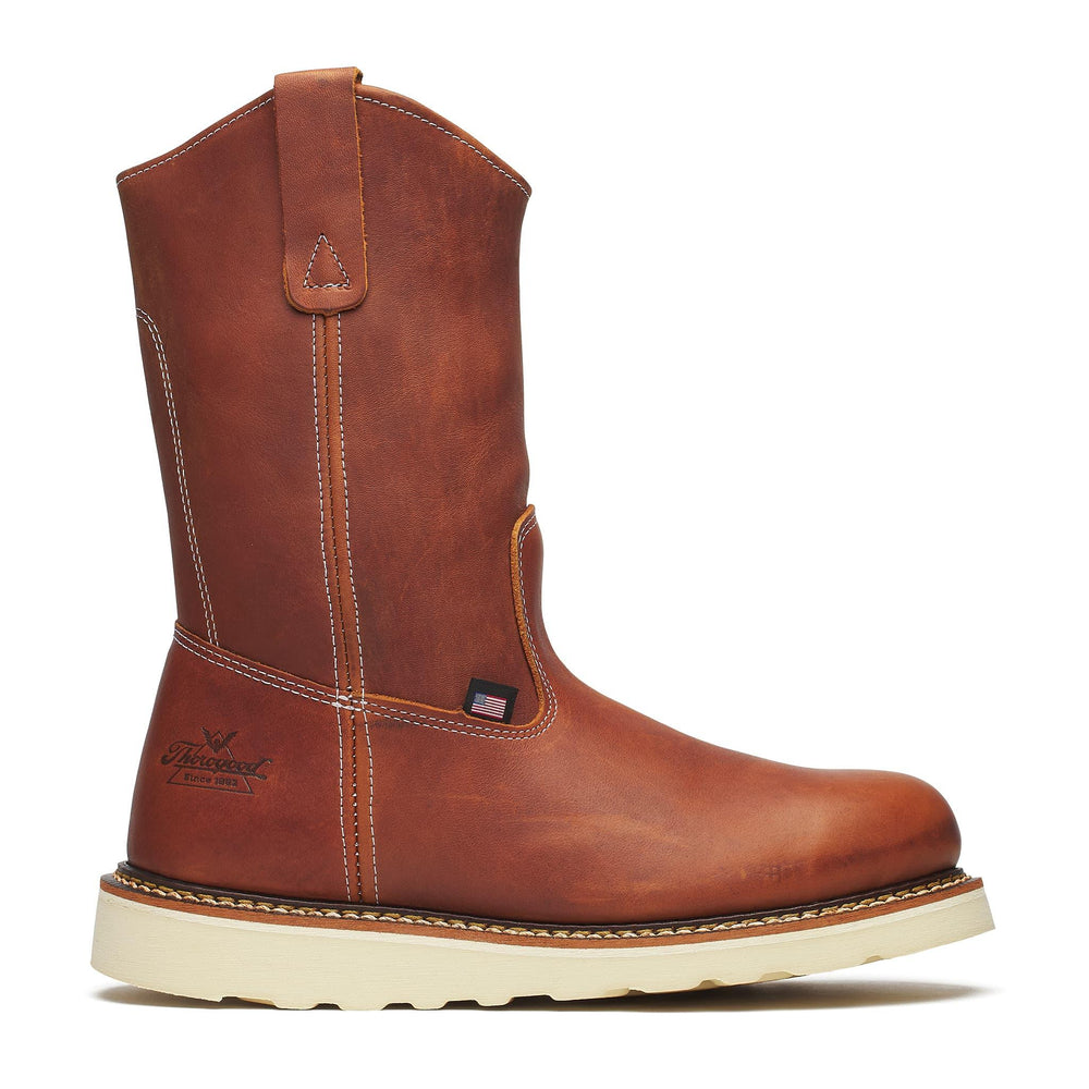 Thorogood American Heritage 11" Pull-On Boot Maxwear Wedge Tobacco side view