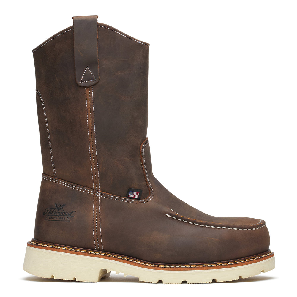 Thorogood American Heritage 11" Trail Crazy Horse Steel Toe Moc Toe Pull-On Boot side view