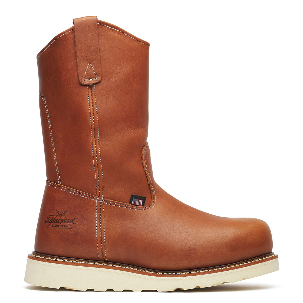 Thorogood American Heritage 11" Steel Toe Pull-On Boot Tobacco side view