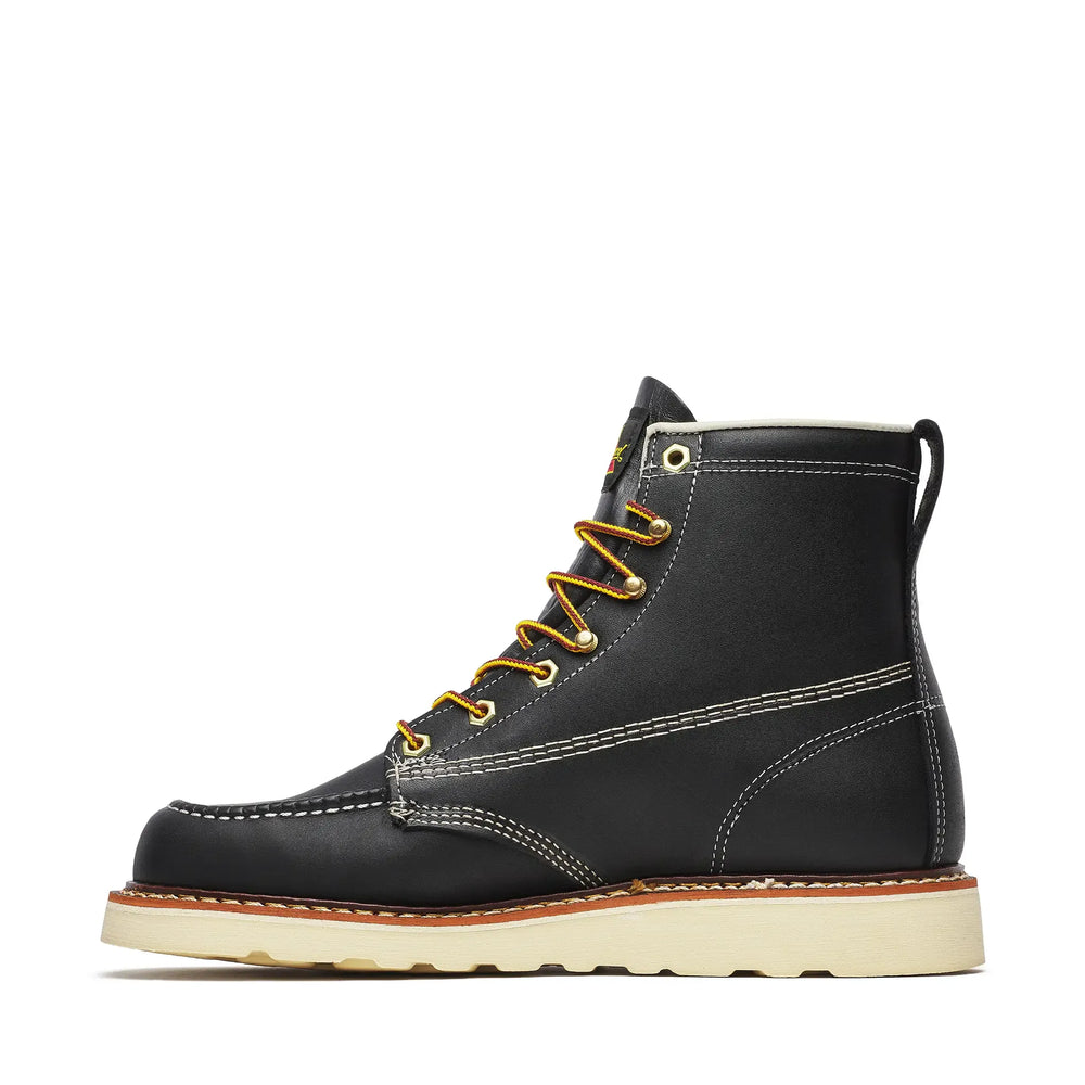 Thorogood American Heritage 6" Moc Toe Boot Maxwear Wedge Black Inner Side View