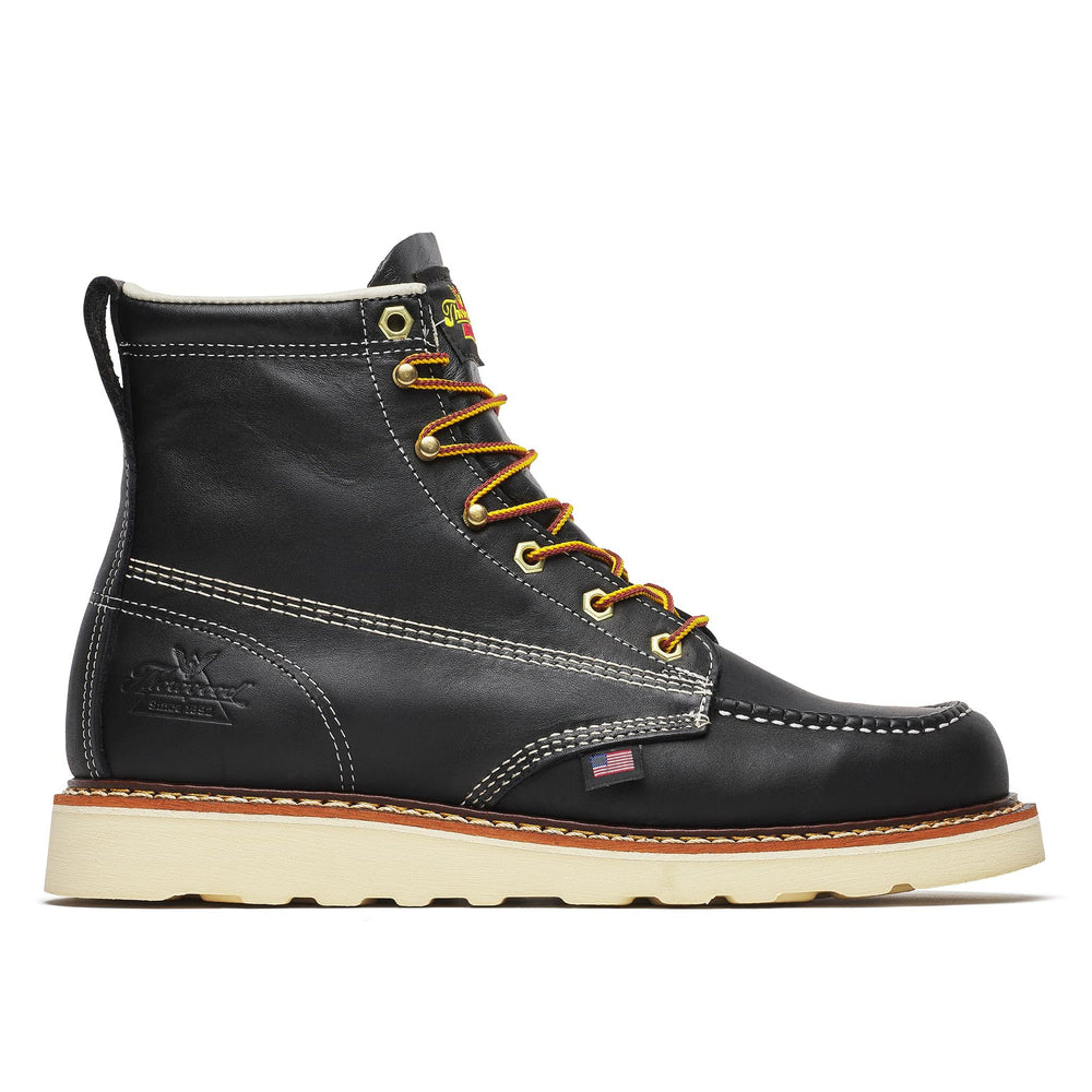 Thorogood American Heritage 6" Moc Toe Boot Maxwear Wedge Black side view