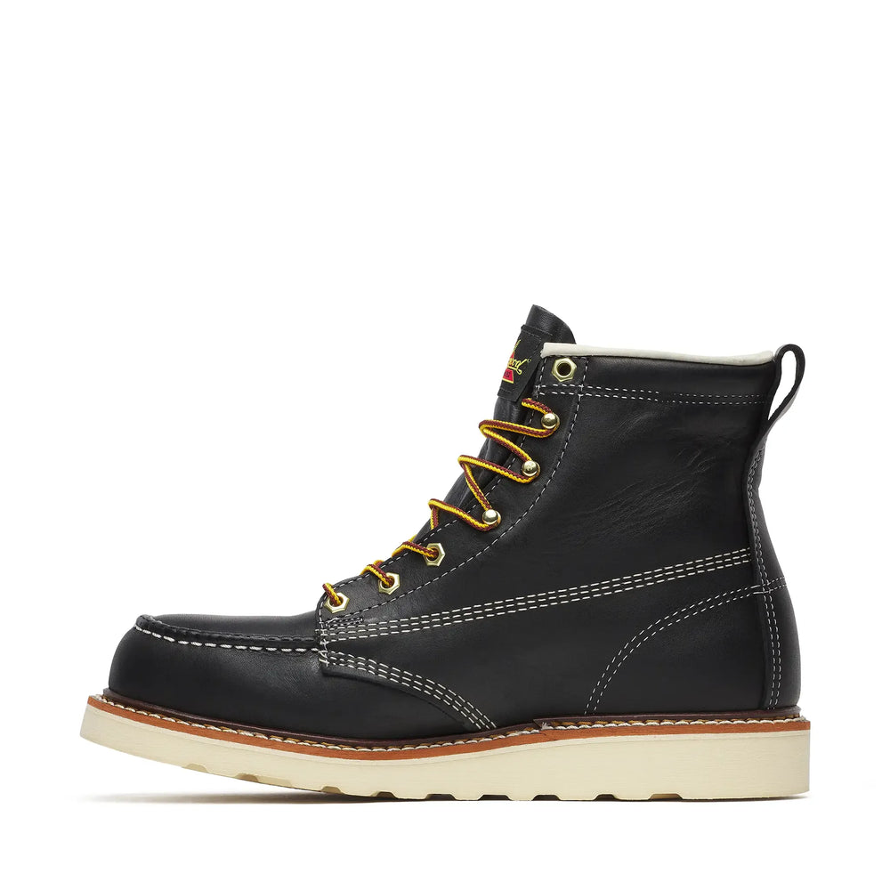 Thorogood American Heritage 6" Steel-Toe Moc Toe Boot Maxwear Wedge Black Inner Side View