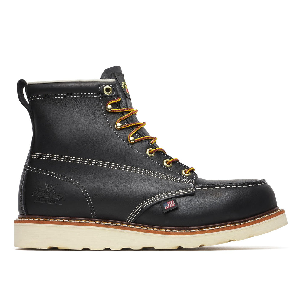 Thorogood American Heritage 6" Steel-Toe Moc Toe Boot Maxwear Wedge Black side view