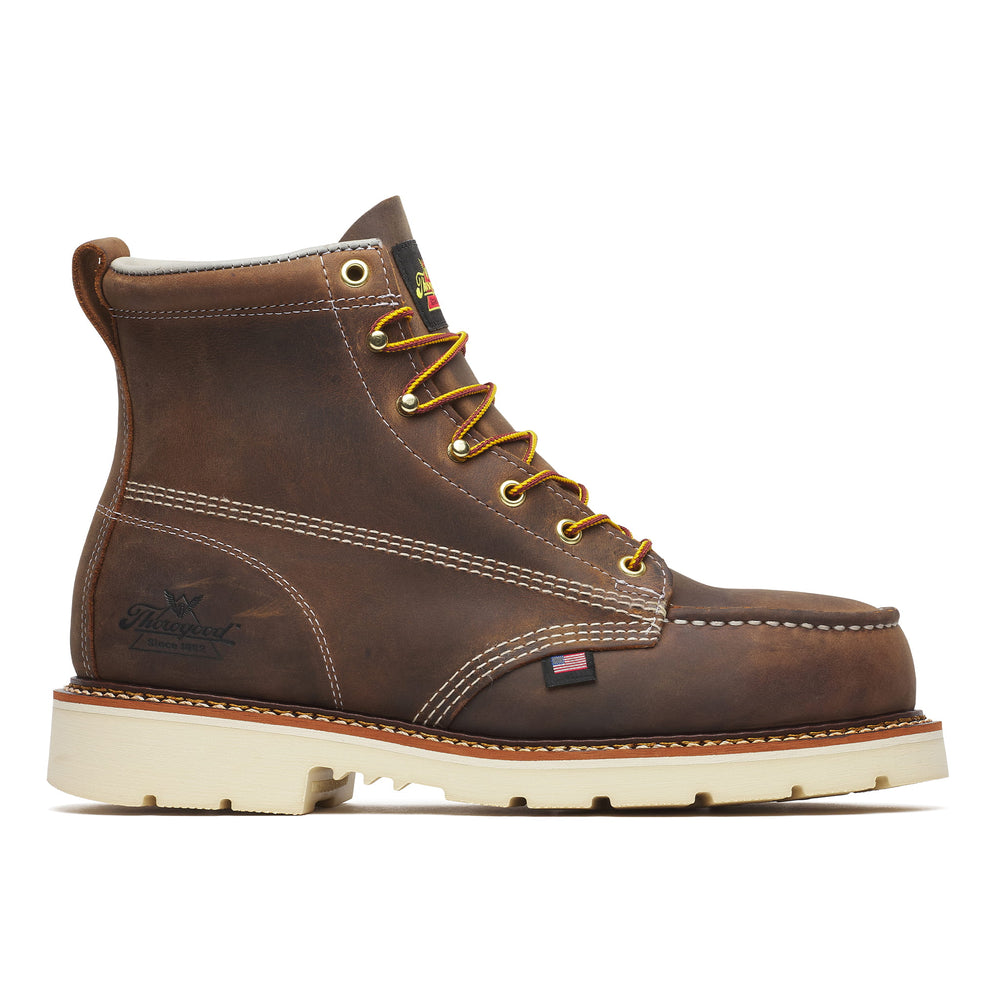 Thorogood American Heritage 6" Steel-Toe Moc Toe Boot Maxwear 90 Trail Crazy Horse side view