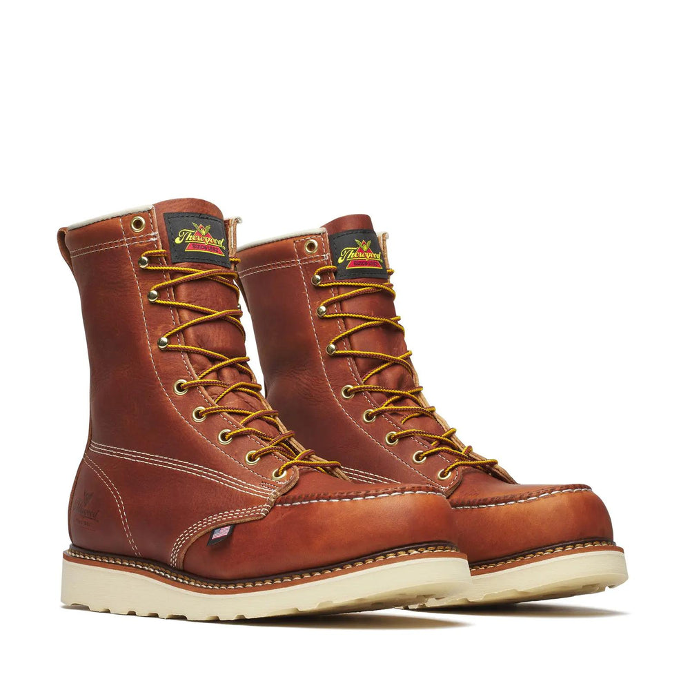 Thorogood American Heritage 8" Steel-Toe Moc Toe Boot Maxwear Wedge Tobacco Medial View