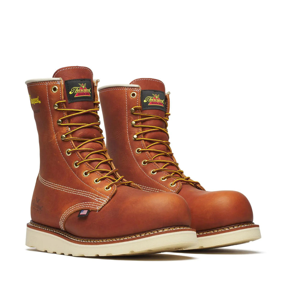 Thorogood American Heritage Waterproof 8" Composite Toe Plain Toe Boot Maxwear Wedge Tobacco Medial View
