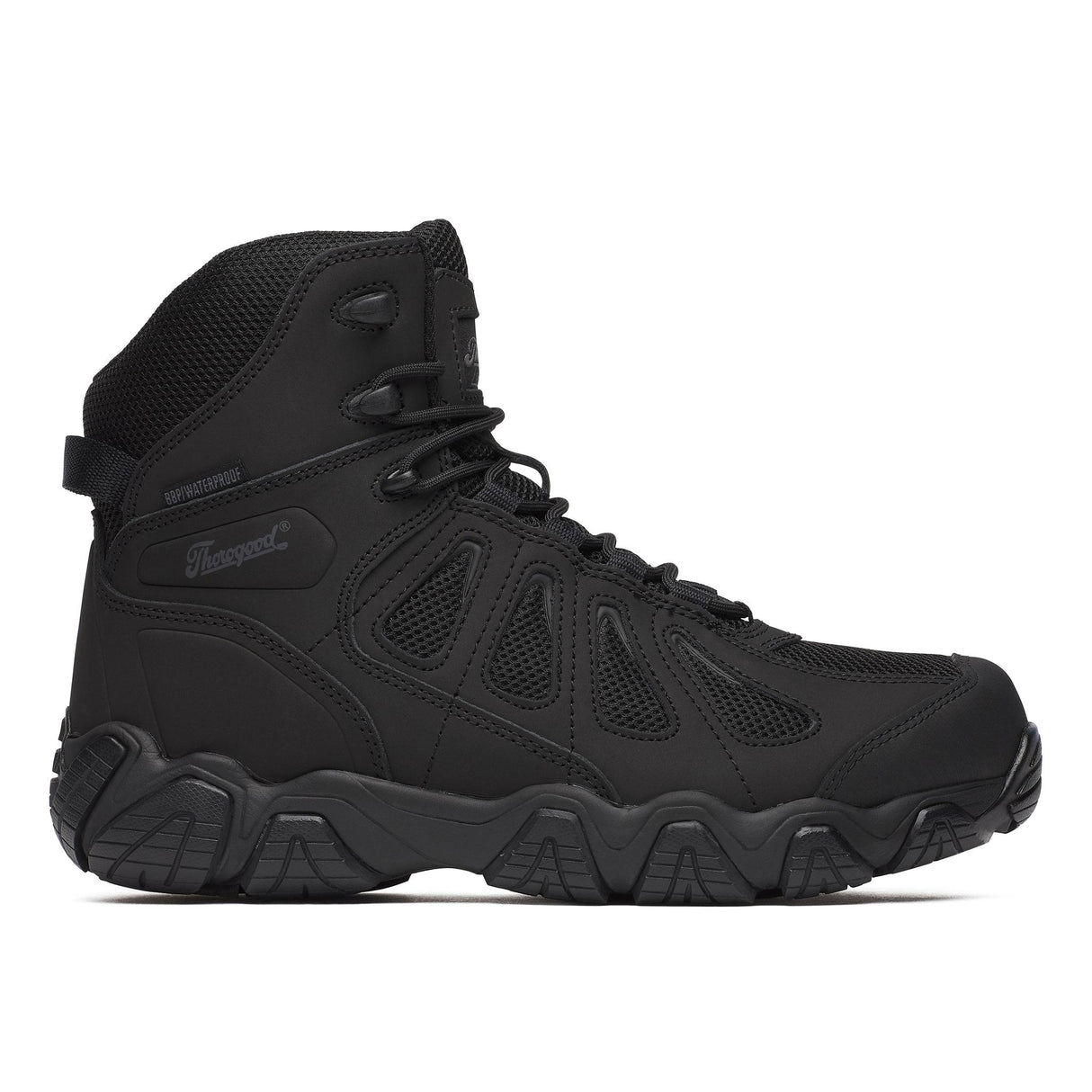 Thorogood Crosstrex 6" Soft Toe Waterproof Boot with Side Zip Black side view