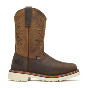 Thorogood Square Toe WGTN 11" Pebble Bottom Boot Crazy Horse Black side view