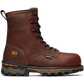 Timberland Pro Boondock 8 Inch Composite-Toe Waterproof Work Boot Medium Brown Profile View