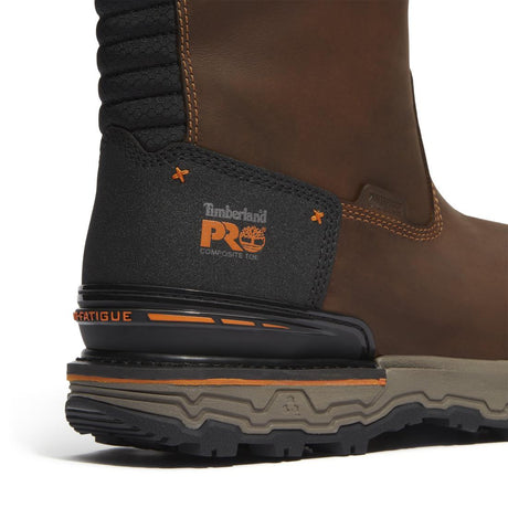 Timberland Pro Boondock Ultralight Waterproof Composite Toe Pull On Work Boots – Medium Brown Detail View