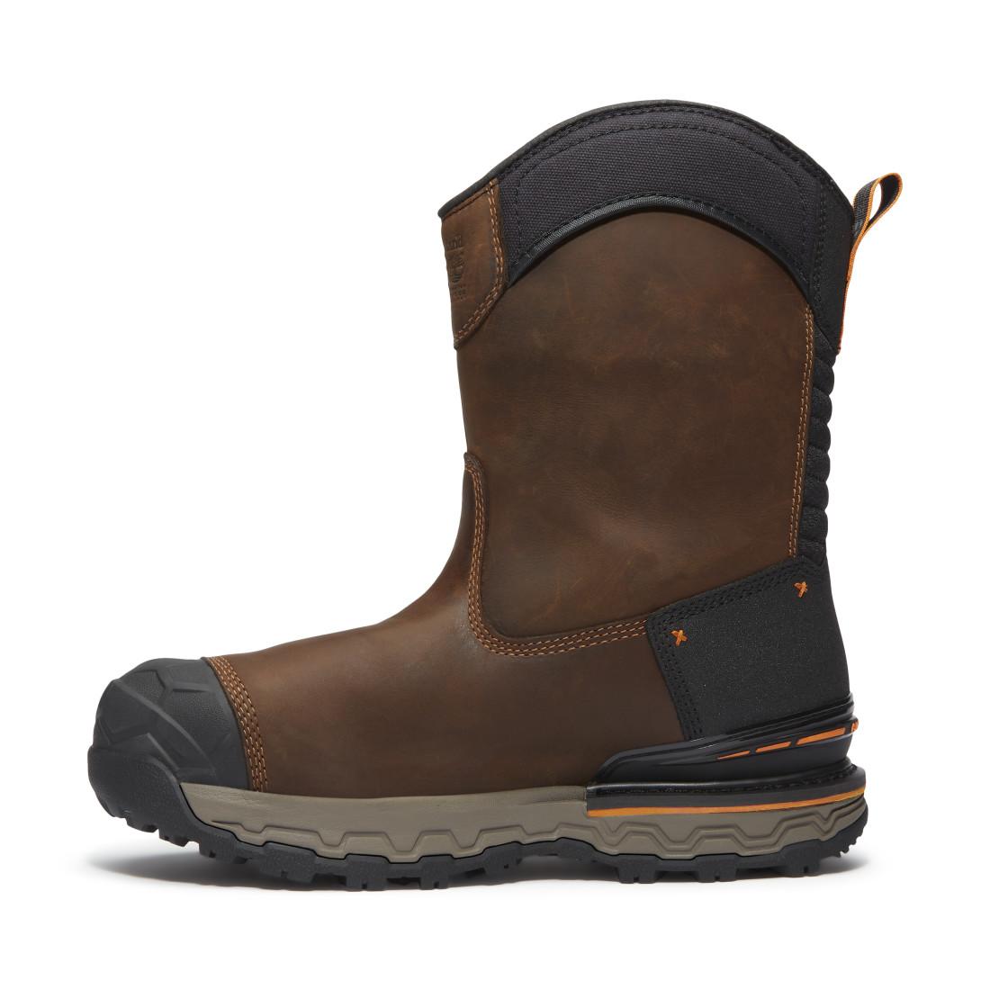 Timberland Pro Boondock Ultralight Waterproof Composite Toe Pull On Work Boots – Medium Brown Heel-Back View