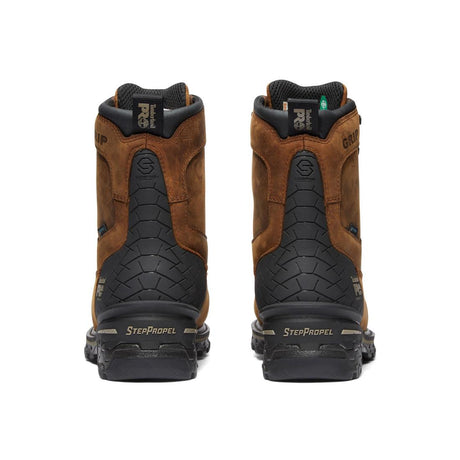 Timberland Pro Boondock HD 8 Inch Composite-Toe Waterproof Work Boot Brown Heel-Back View