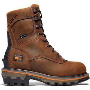 Timberland Pro Boondock HD 8 Inch Soft Toe Waterproof Logger Boot Brown Profile View