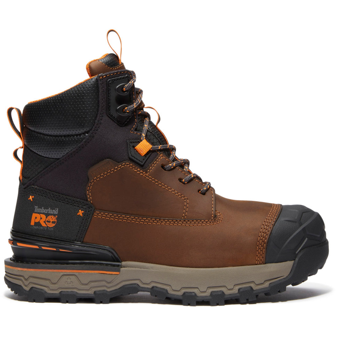 Timberland Pro Boondock Ultralight Waterproof Composite Toe Work Boots Brown Profile View
