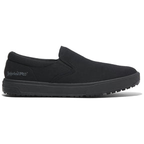 Timberland Pro Burbank Soft-Toe Slip-on Shoe Black Profile View