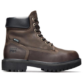 Timberland Pro Direct Attach 6 Inch Steel-Toe Waterproof Ins 200G Work Boot Dark Brown Profile View