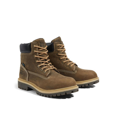 Timberland Pro Women's Direct Attach 6 Inch Steel-Toe Waterproof Work Boot Brown Detail View