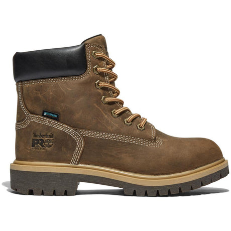 Steel Toes B2B - Women's Direct Attach 6 Inch Steel-Toe Waterproof Work Boot Brown Profile View