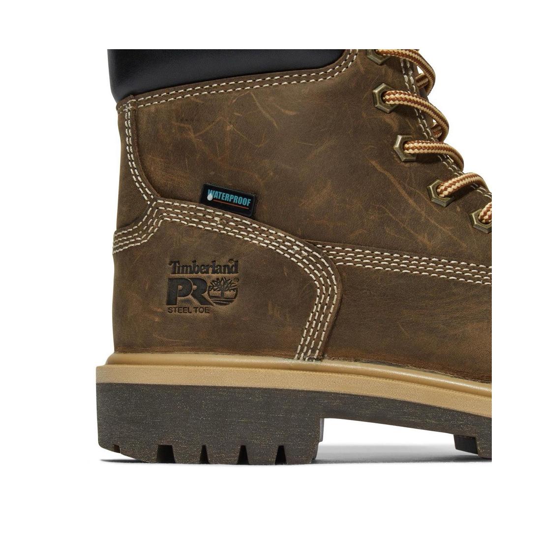 Timberland Pro Women's Direct Attach 6 Inch Steel-Toe Waterproof Work Boot Brown View