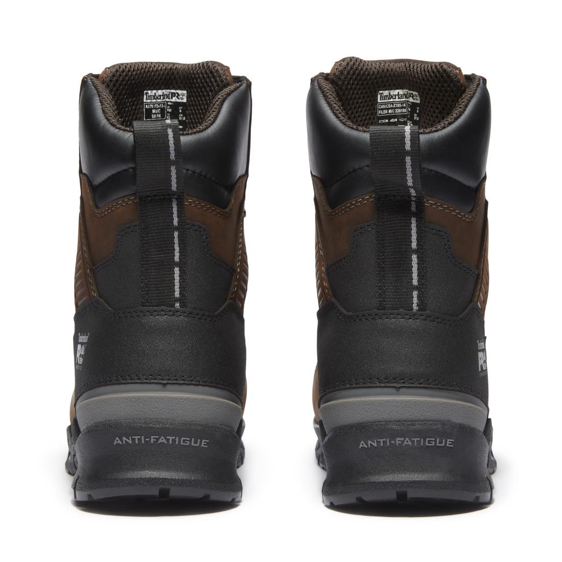 Timberland Pro Endurance EV Waterproof CSA Composite Toe INS Work Boots – Medium Brown Heel-Back View