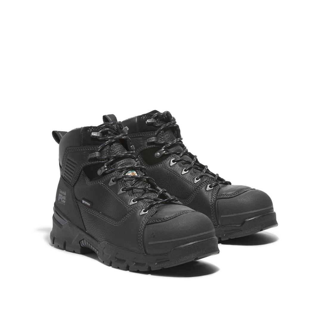 Timberland Pro Endurance Ev 6 Inch Composite-Toe Waterproof Work Boot Black Angled View