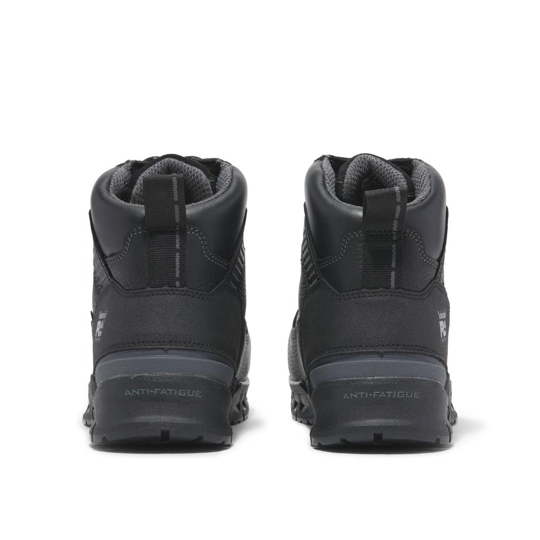 Timberland Pro Endurance Ev 6 Inch Composite-Toe Waterproof Work Boot Black Heel-Back View