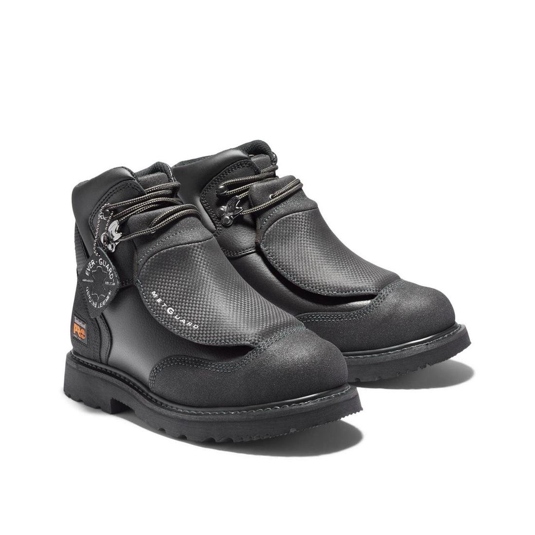 Timberland Pro External Met Guard 6 Inch Steel-Toe Work Boot Black Angled View