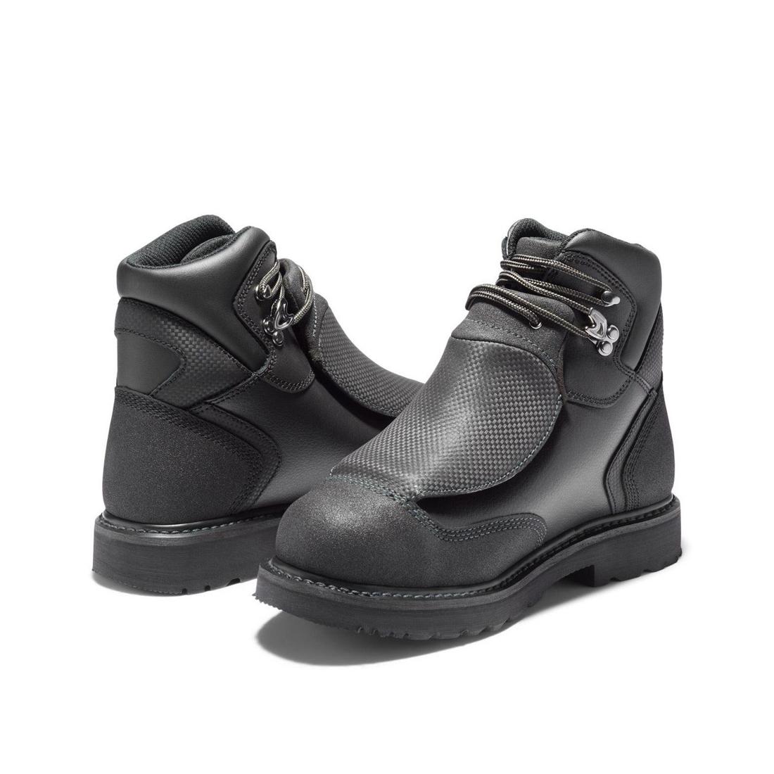 Timberland Pro External Met Guard 6 Inch Steel-Toe Work Boot Black Heel-Back View