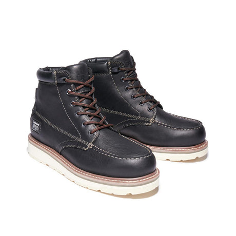 Timberland Pro Gridworks 6 Inch Soft-Toe Waterproof Boot Black Angled View