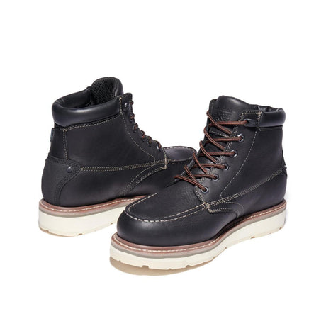 Timberland Pro Gridworks 6 Inch Soft-Toe Waterproof Boot Black Heel-Back View