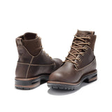 Timberland Pro Women's Hightower 6-Inch Waterproof Alloy-Toe Work Boot Coffee Brown Heel-Back View